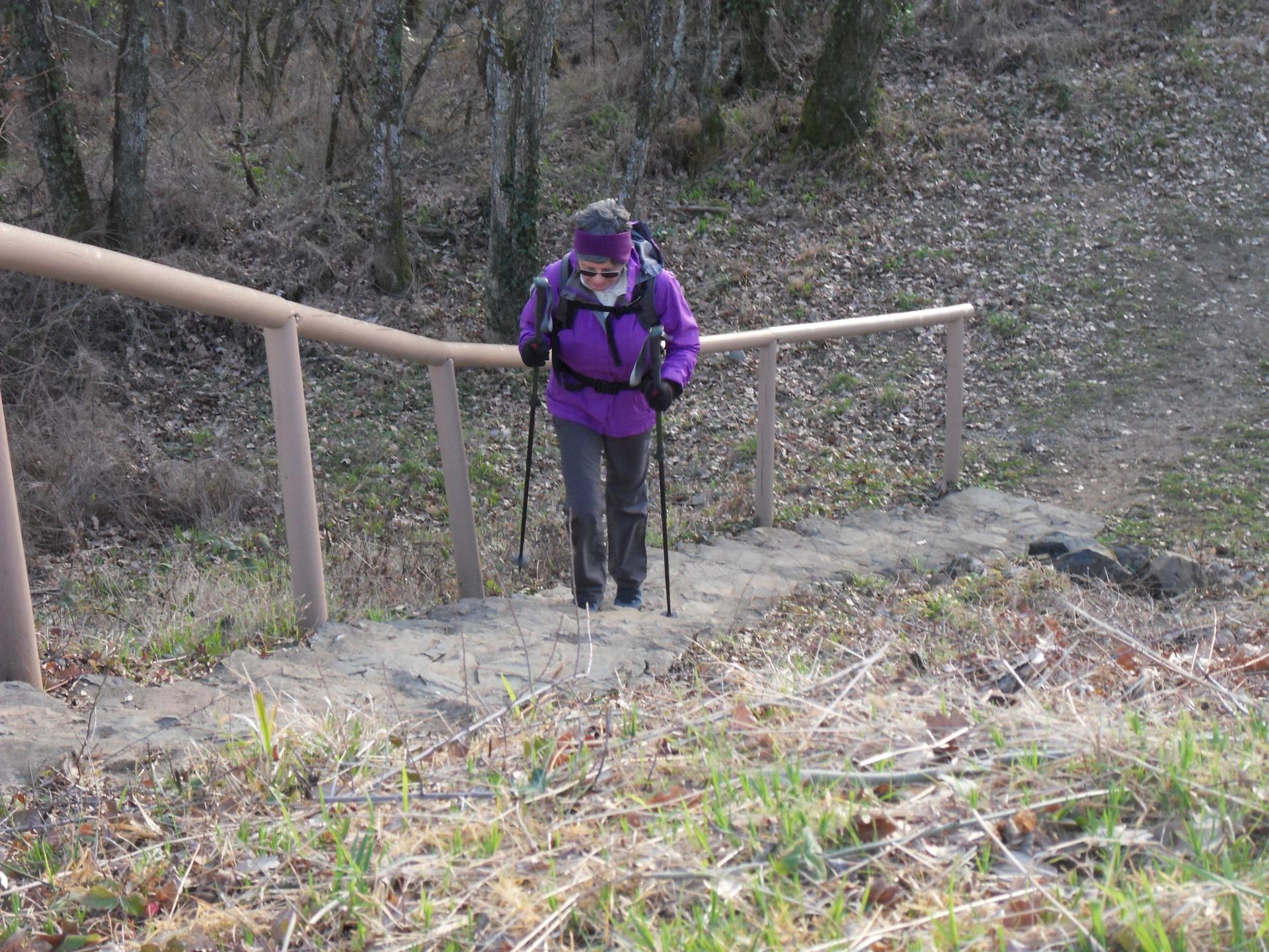 Dernières marches pour atteindre le mont Popey.